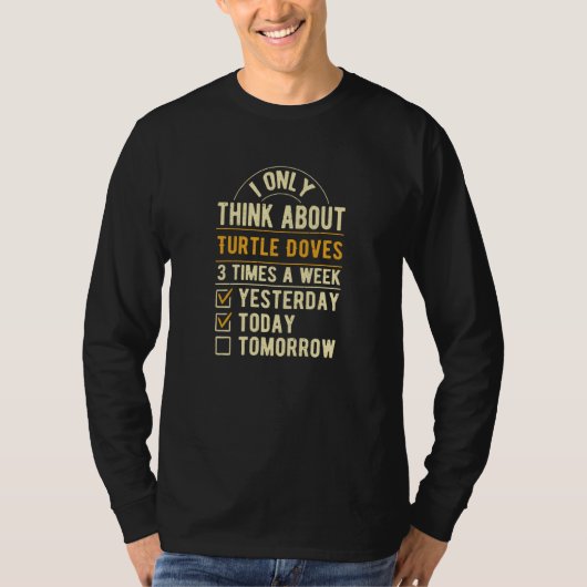 亀鳩しか考えてない ハト ユーモア Tシャツ (正面)