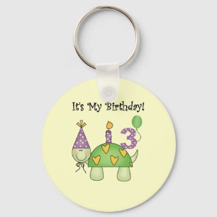 亀3歳の誕生日Tシャツとギフト キーホルダー