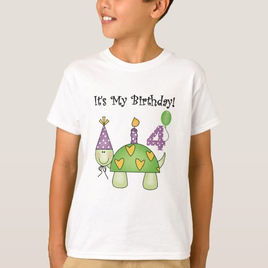 亀4歳の誕生日Tシャツとギフト Tシャツ (正面)