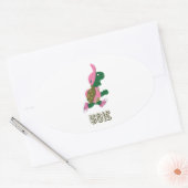 亀50K – ピンク 楕円形シール (封筒)