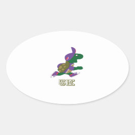 亀5K – 紫 楕円形シール