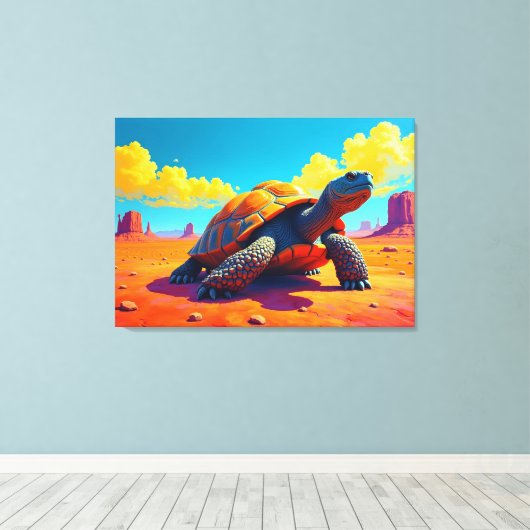 亀 キャンバスプリント (インサイチュ (ウッドフロア))