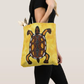 亀 – 先住民の絵画芸術 トートバッグ (クローズアップ)