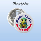 亀、再び地球を素晴らし作る、かわいい環境 缶バッジ