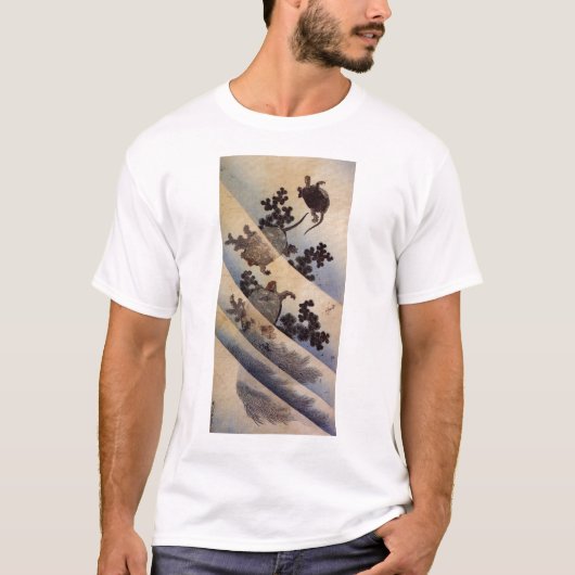 亀、北斎のカメ、Hokusai、Ukiyo-e Tシャツ (正面)