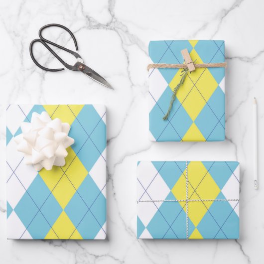 予備校の却下アーガイル ラッピングペーパーシート (正面)