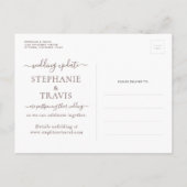 予定の変更が延期された目的地の結婚式 案内ポストカード (裏面)