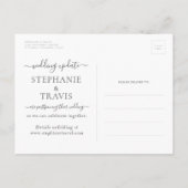 予定の変更が延期された行き先結婚式 案内ポストカード (裏面)