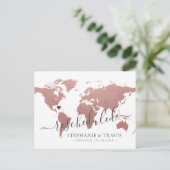 予定の変更が延期された行き先結婚式 案内ポストカード (スタンド正面)