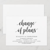 予定変更のお知らせ ウェディング 延期カード 招待状 (正面/裏面)