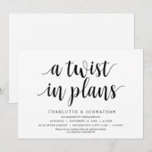 予定変更のお知らせ ウェディング 日程変更 招待状 (正面/裏面)