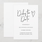 予定変更を延期する シンプルな招待 セーブザデート (正面/裏面)