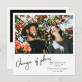 予定変更インスタントフォト＆タイポグラフィー 招待状 (正面/裏面)