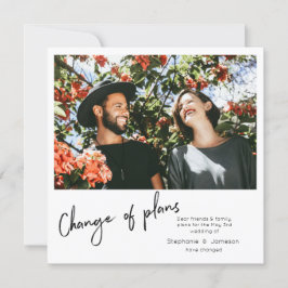 予定変更インスタントフォト＆タイポグラフィー 招待状
