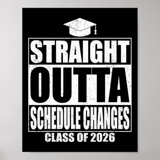 予定変更ストレートアウトタ卒業式 2026年 卒 ポスター (正面)