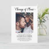 予定変更日付写真結婚式延期 案内状 (スタンド正面)