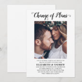 予定変更日付写真結婚式延期 案内状 (正面/裏面)