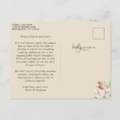 予定変更、アースィーベージュのウェディングキャンセル 案内ポストカード (裏面)
