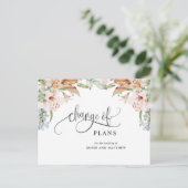 予定変更、アースィーベージュのウェディングキャンセル 案内ポストカード (スタンド正面)