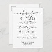 予定変更　エレガントな新しい日程発表 インビテーションポストカード (正面/裏面)