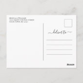 予定変更 エレガント ユーカリ ウェディング ポストカード (裏面)