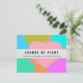 予定変更 ジオメトリック カラー ハート ポストカード (スタンド正面)