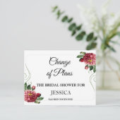 予定変更 ブライダルシャワー延期のお知らせ ポストカード (スタンド正面)