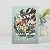 予定変更 延期結婚式のお知らせ 招待状 (スタンド正面)