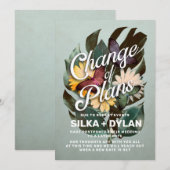 予定変更 延期結婚式のお知らせ 招待状 (正面/裏面)