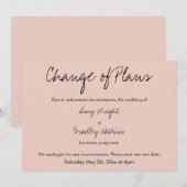 「予定変更」延期結婚式のご案内カード 招待状 (正面/裏面)