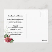 予定変更 結婚前パーティ延期のお知らせ ポストカード (裏面)