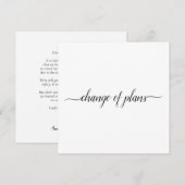 予定変更 結婚式の中止または日程変更のお知らせ 案内状 (正面/裏面)