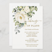 予定変更 花のブライダルシャワー延期のお知らせ 招待状 (正面/裏面)