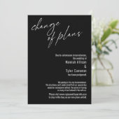 予定変更 黒 延期 結婚カード 招待状 (スタンド正面)