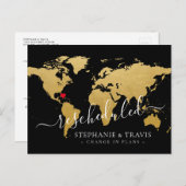 予定延期された宛先のウェディングマップ 案内ポストカード (正面/裏面)