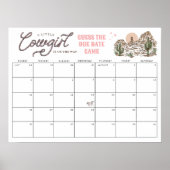 予定日を推測する小さな女性のカーボーイ赤ちゃんシャワー ポスター (正面)