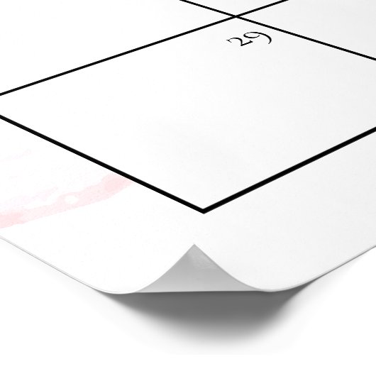 予定日を推測テディベアピンクの赤ちゃんシャワー ポスター (角)