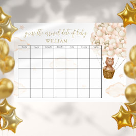 予定日テディベアの風船を推測 ポスター