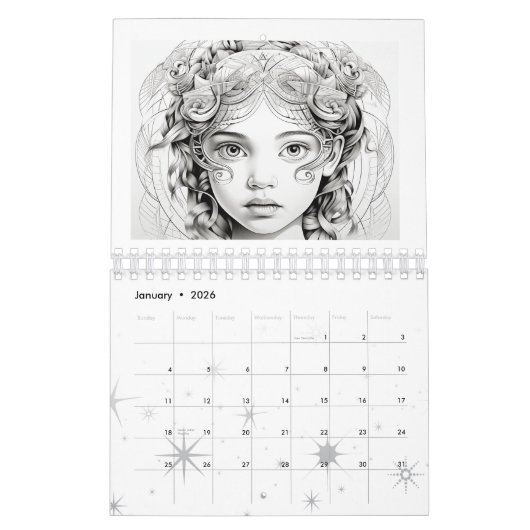 予定表に自分の色を付ける カレンダー (1月 2026)