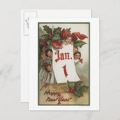 予定表の後ろに隠れている子のグループ ポストカード (正面/裏面)