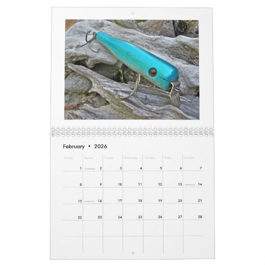 予定表-その他のヴィンテージ販売用ルア カレンダー (2月 2026)