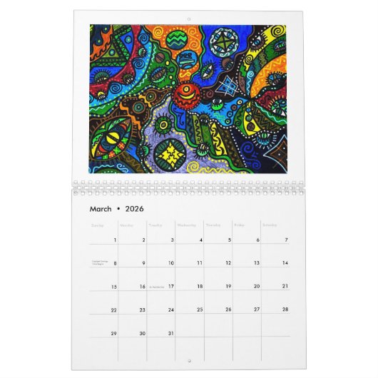 予定表 カレンダー (3月 2026)