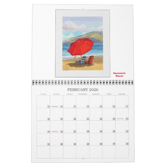 予定表 カレンダー (2月 2026)