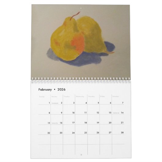 予定表 カレンダー (2月 2026)