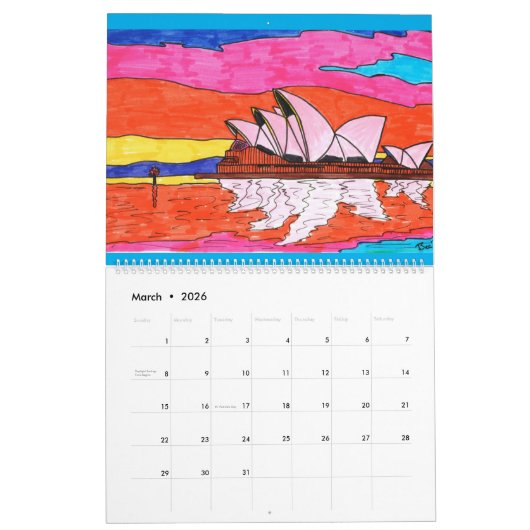 予定表 カレンダー (3月 2026)