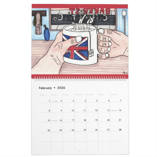 予定表 カレンダー (2月 2026)