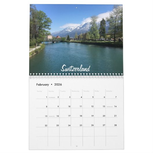 予定表 カレンダー (2月 2026)