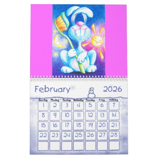 予定表 カレンダー (2月 2026)