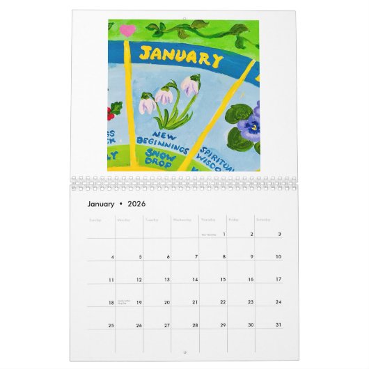 予定表 カレンダー (1月 2026)