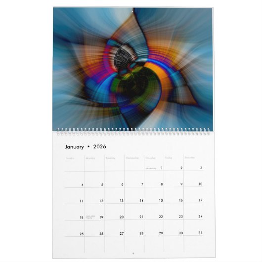 予定表 カレンダー (1月 2026)